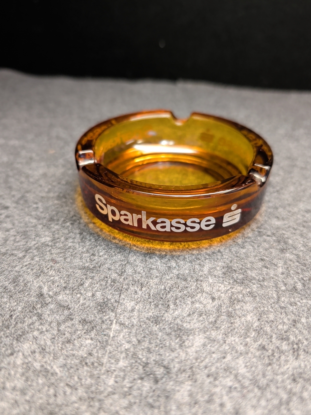 Sparkasse Amber Glass Ashtray - Picture 3 of 7